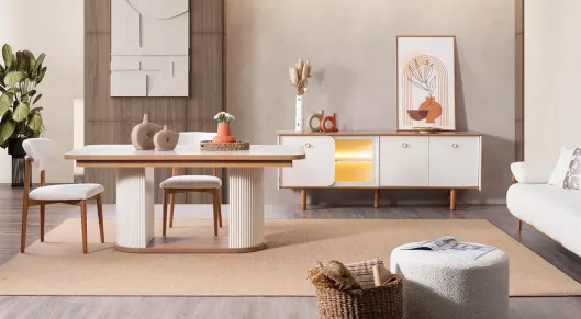 Product img 2, Virjin Ahşap Ayaklı Yemek Odası Takımı